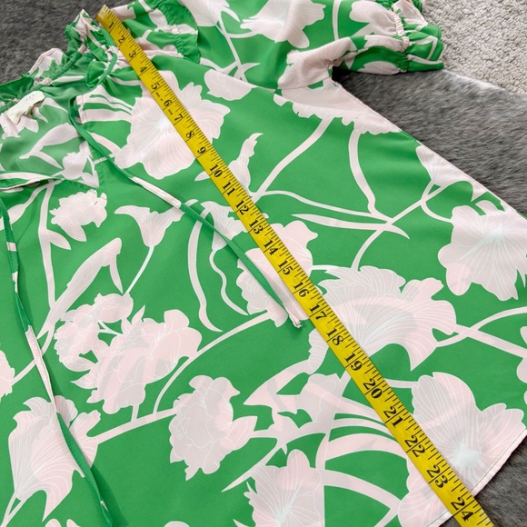 Melloday Floral Tie Neck Blouse Small - Picture 8 of 9